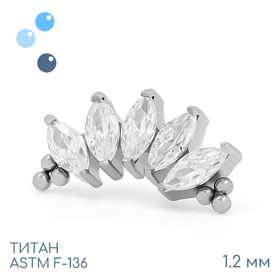 Накрутка-кластер 5K Bead Marquise 1.2 мм
